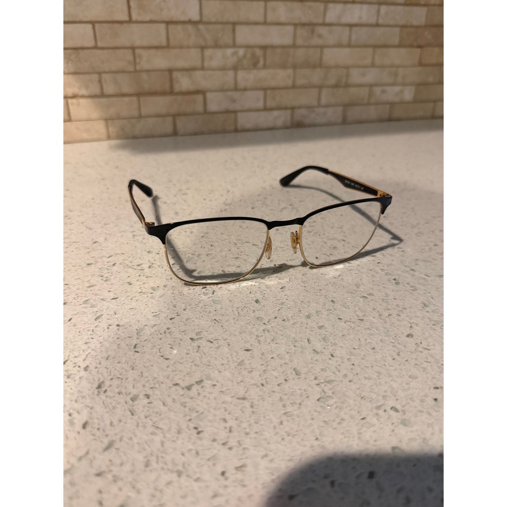 Vintage Ray-Ban RB6344 2890 Eyeglasses Frames 56□17 Gold Black Semi Rim